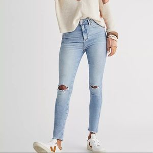 Free People Button Fly Slim Straight Denim Jeans